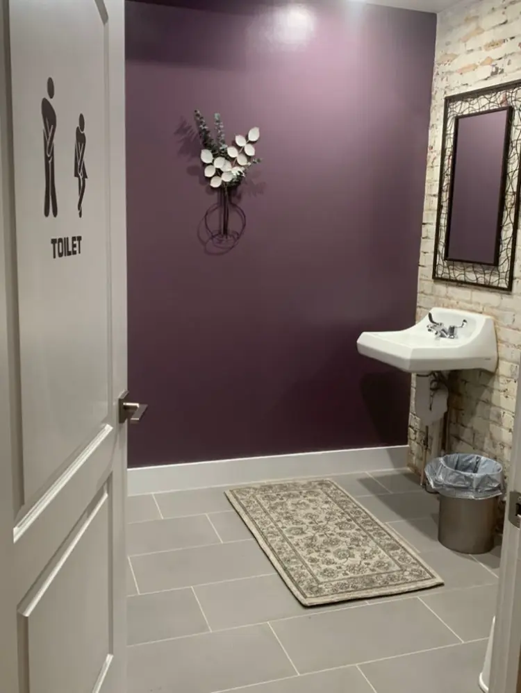 Clean private bathroom and prep area