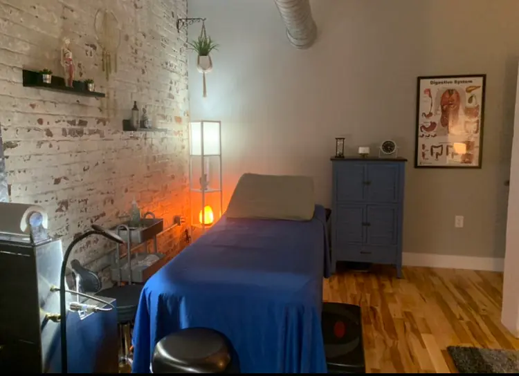 Softly lit treatment room at Let It Go